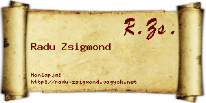 Radu Zsigmond névjegykártya